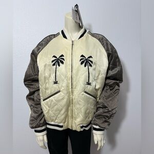 NWT Palm Angels Upsidedown Palm Sukajan Quilted Jacket